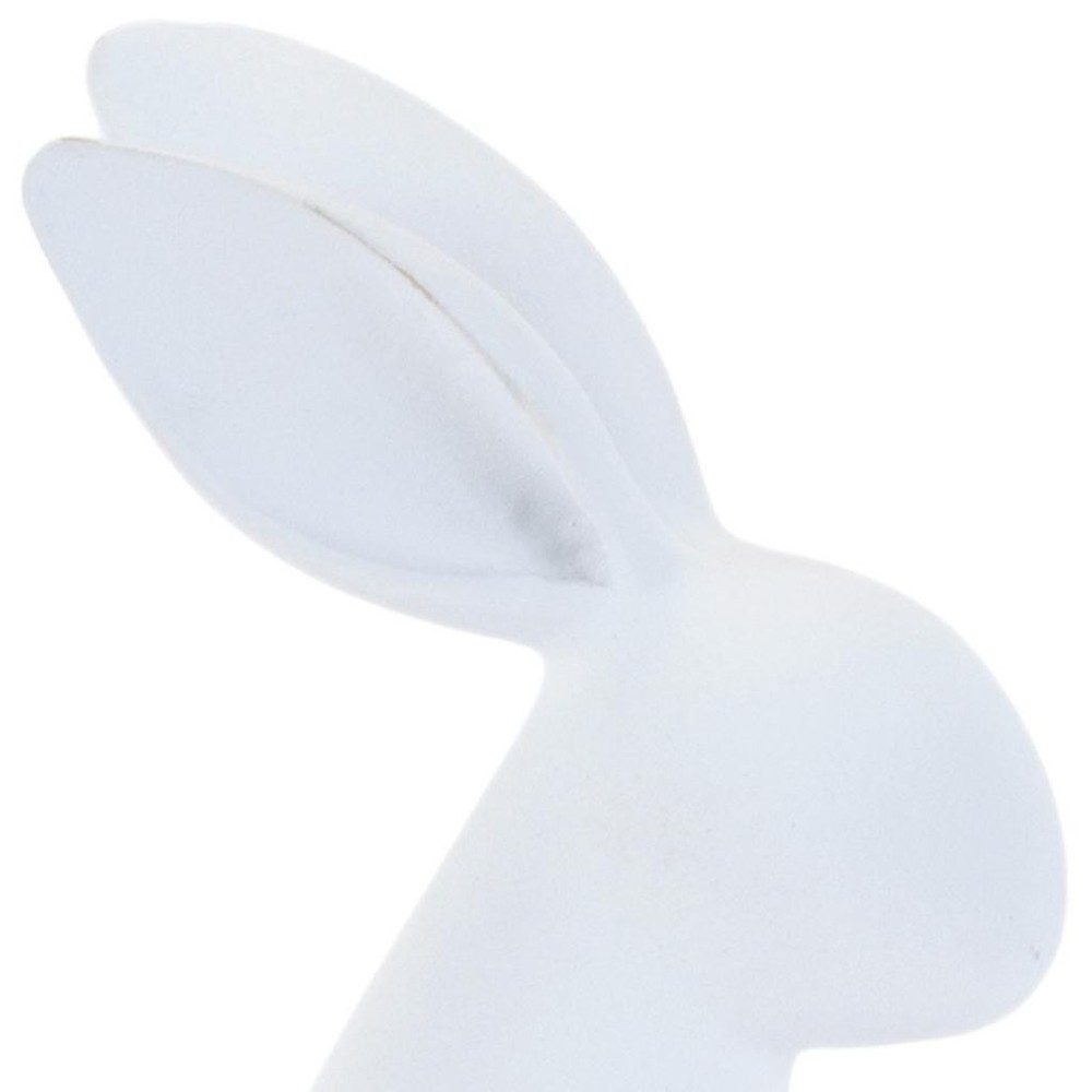 Set of Two White Polyresin Rabbit Figurines