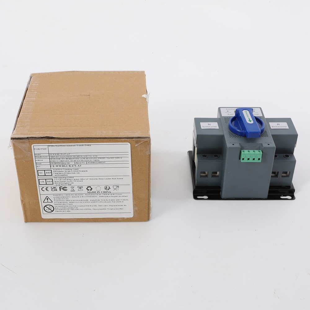 63A ATS Dual Power Automatic Transfer Switch for Generator Changeover Switch 2P