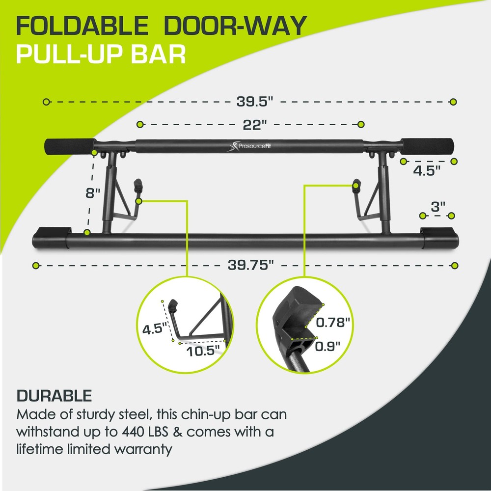 ProsourceFit Foldable Pull Up Bar/Doorway 40.25"L x 11.25"W x 2"H,