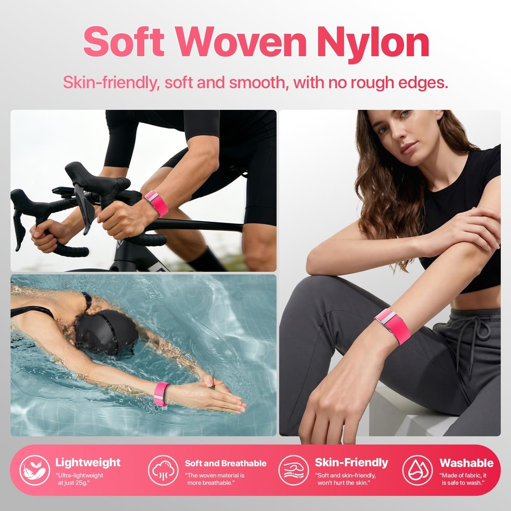 3 Pack Nylon Replacement Strap Compatible with Hume Band - Breathable & Sweat...