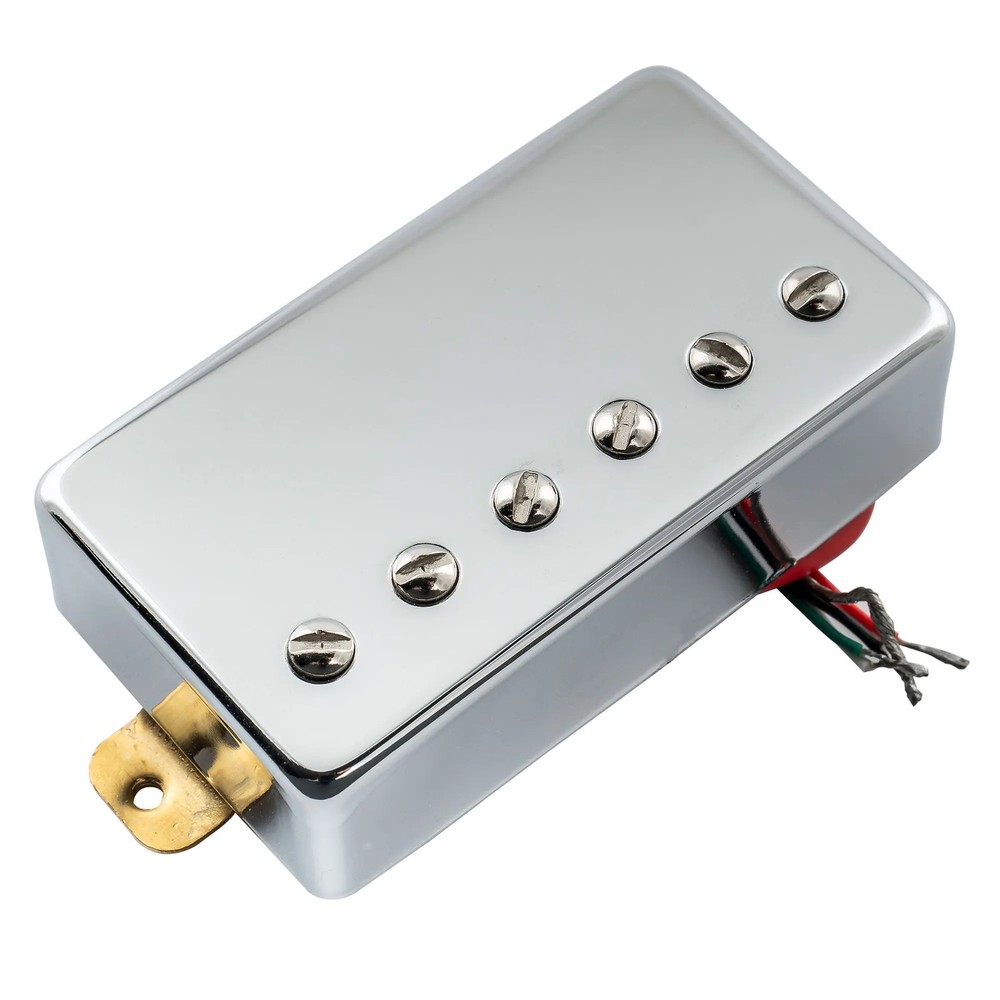 Basic ceramic covered double coil pickup for electric guitar, chrome finish