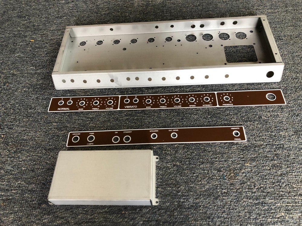 Brownface Bandmaster chassis , finished face plates  and cap pan