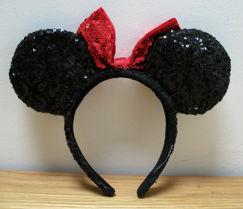 Official Disney Black & Red Sequin Minnie Mouse Ears