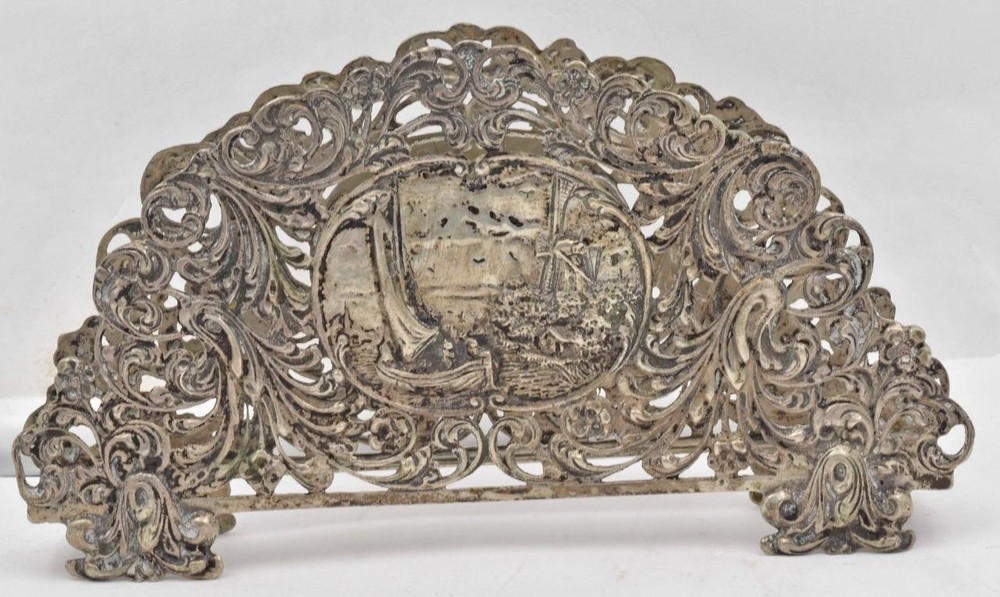 Antique Solid Silver 800-900 European Toast holder