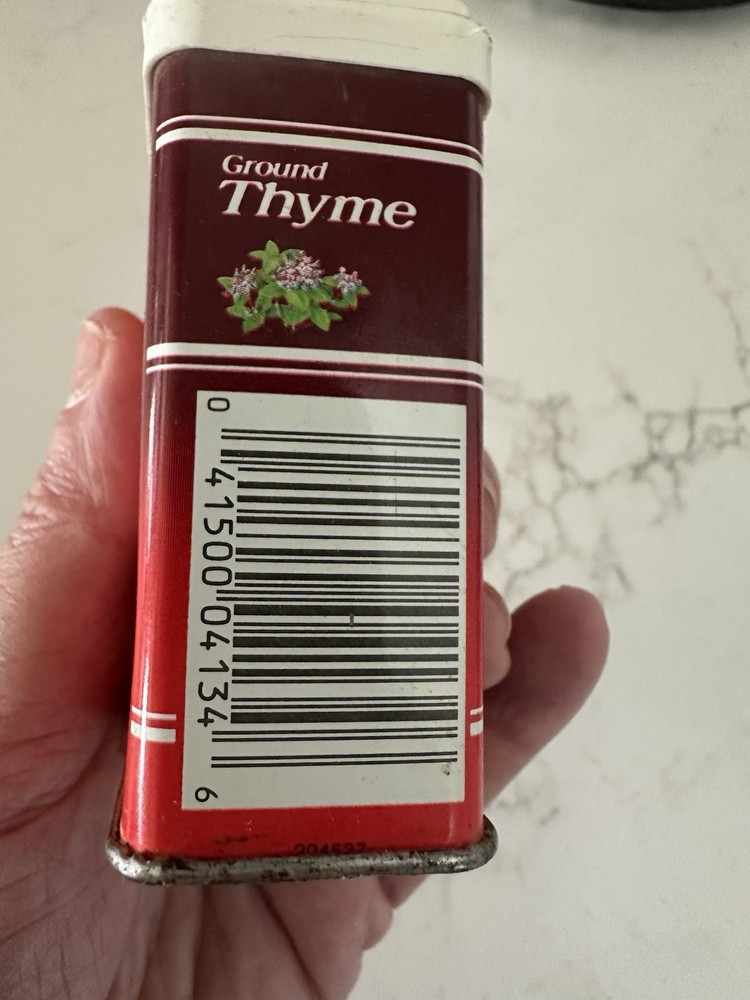 Vintage Ground Thyme Red Spice Can