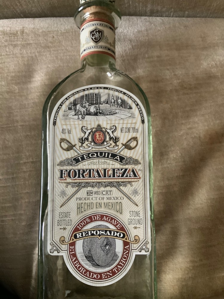 Fortaleza reposado tequila empty bottle 700 ml