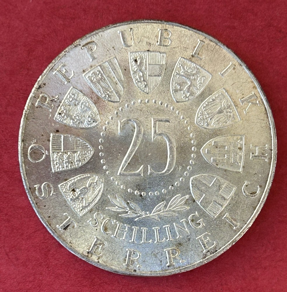 1962 Austria 25 Schilling Silver Coin