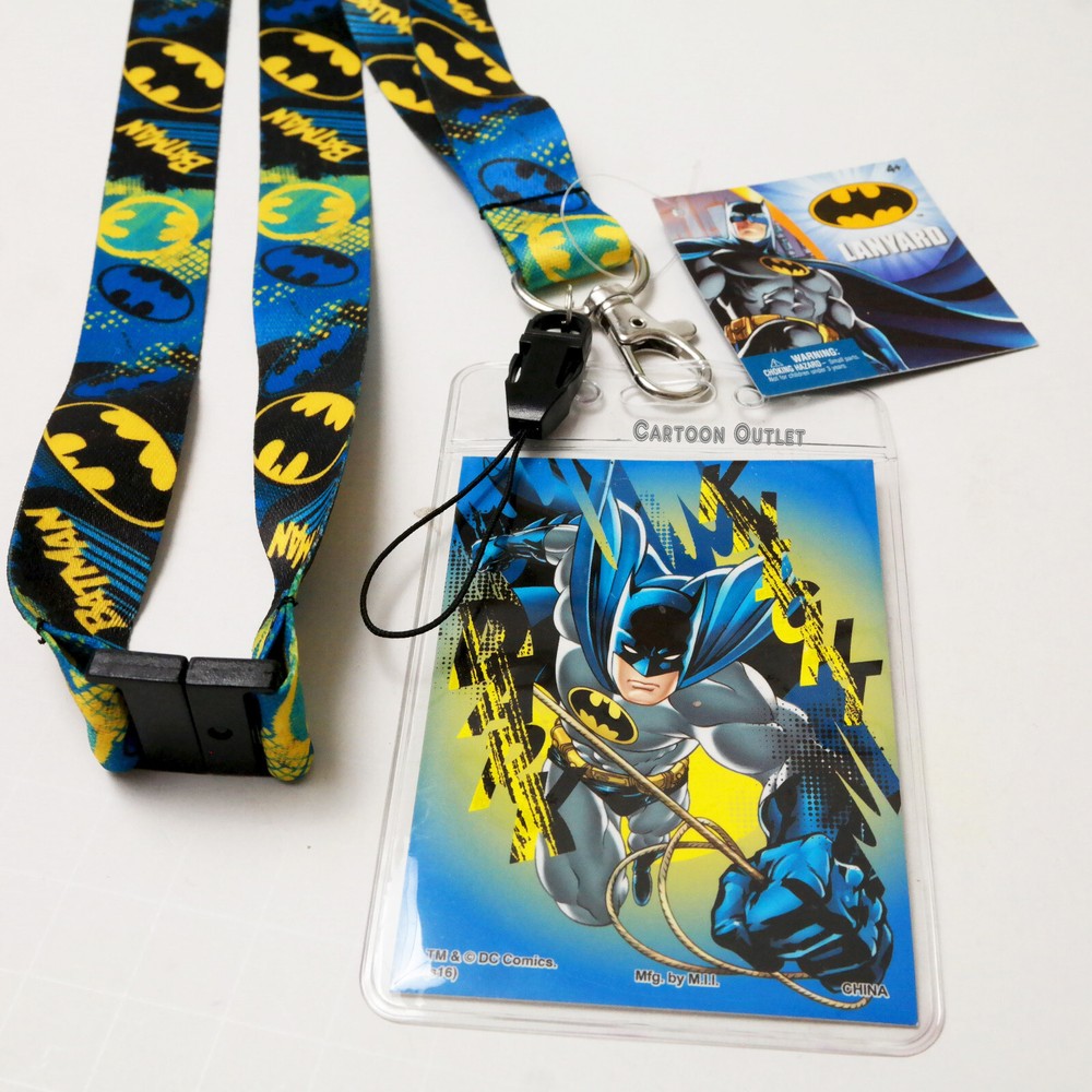 Batman Lanyard breakaway + ID Holder Dangle Authentic DC Heroes New