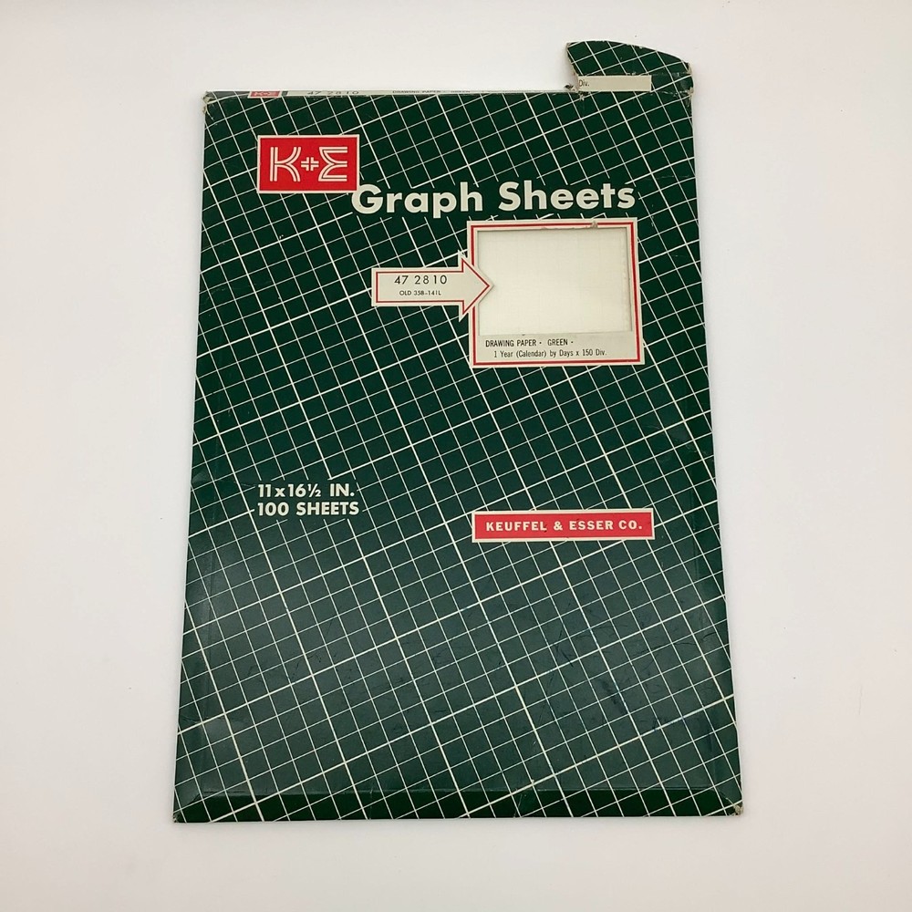 Vintage K+E Graph Sheets 11x16-1/2" (27 sheets) & 8-1/2x11" (23 Sheets)