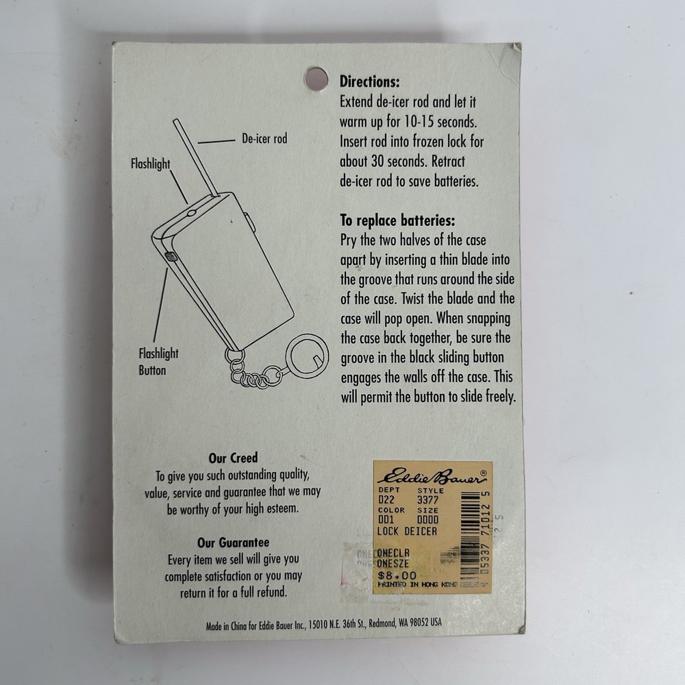 Eddie Bauer Lock De-Icer - NEW! - Light - Melts in seconds.