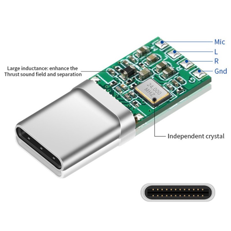ALC5686 Chip Type-C Digital Audio Headphone Plug DAC Decoding Connector Adapter