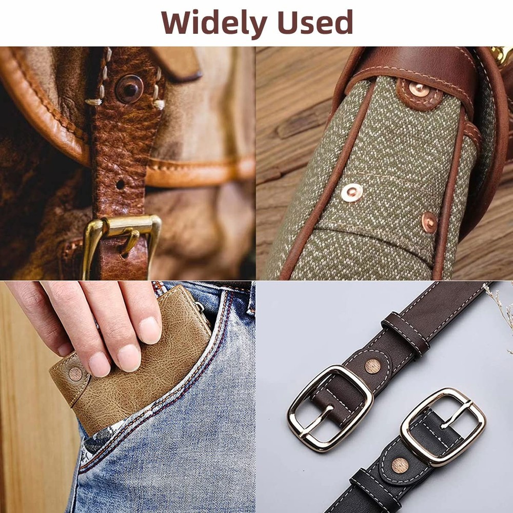 100 PCS Copper Rivets And Burrs Solid Brass Studs Leather Craft Decor 9x14mm