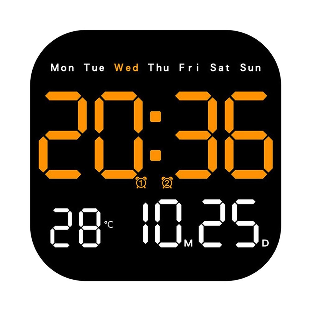 Adjustable LED Large Digital Wall Clock with Temperature and Date Display