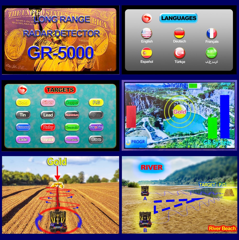 7-inch Touch Screen High-end Long Range Radar Geophysical Detector GR5000