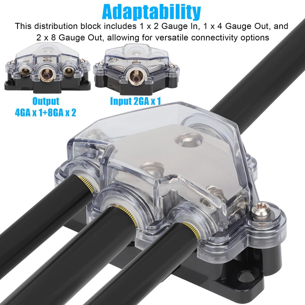 Flame Resistant Car Audio Distribution Block 1 In 3 Outlets for Amplifiers
