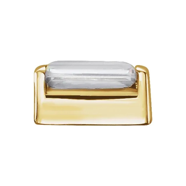 14K Yellow Gold Unset Straight Baguette Solid Base Setting