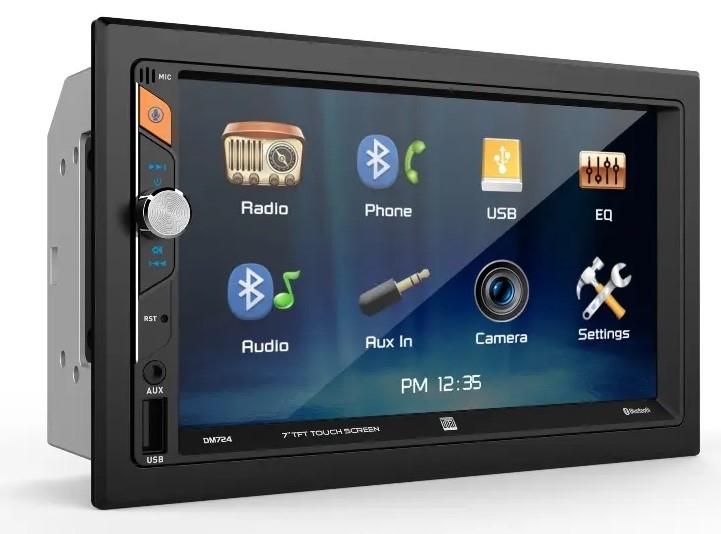 Dual DM724 7″ Double DIN Touchscreen Digital Multimedia Receiver