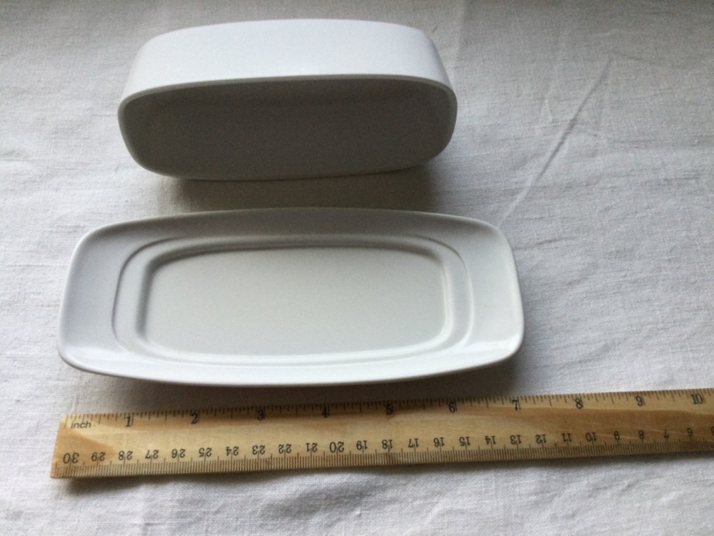 Lenox Ware White Melamine Covered Butter Dish Rectangle USA Vintage