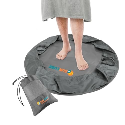 Wetsuit Changing Mat & Waterproof Surf Bag – Drawstring Dry Bag for Gray