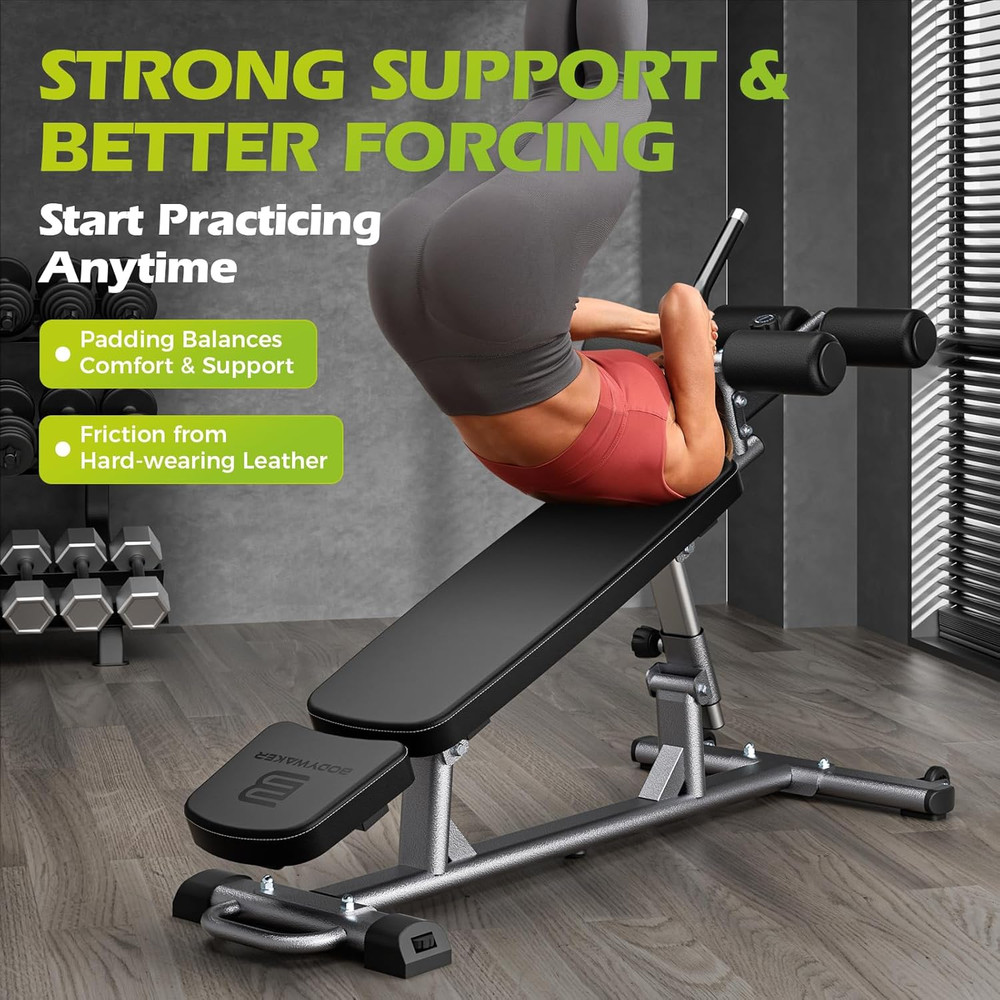 Semi-Commercial Sit-Up Bench with Reverse Crunch Handle for Ab & Core Workout an