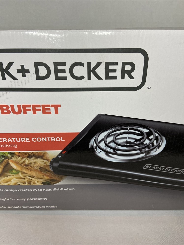 Black & Decker DB1002B Double Burner Portable Buffet Range, Black