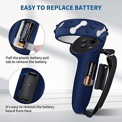 Controller Grips for Oculus Quest 2, Extended Silicone VR Grips Cover Protector
