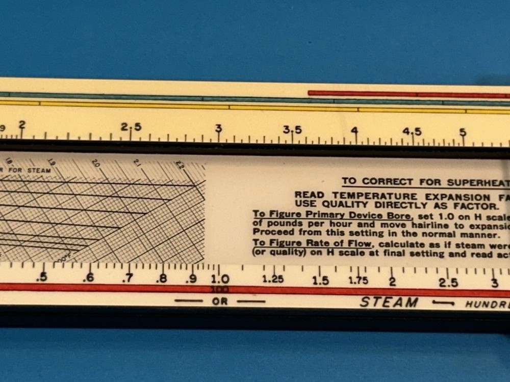 Foxboro Flow Slide Rule In Leather Case