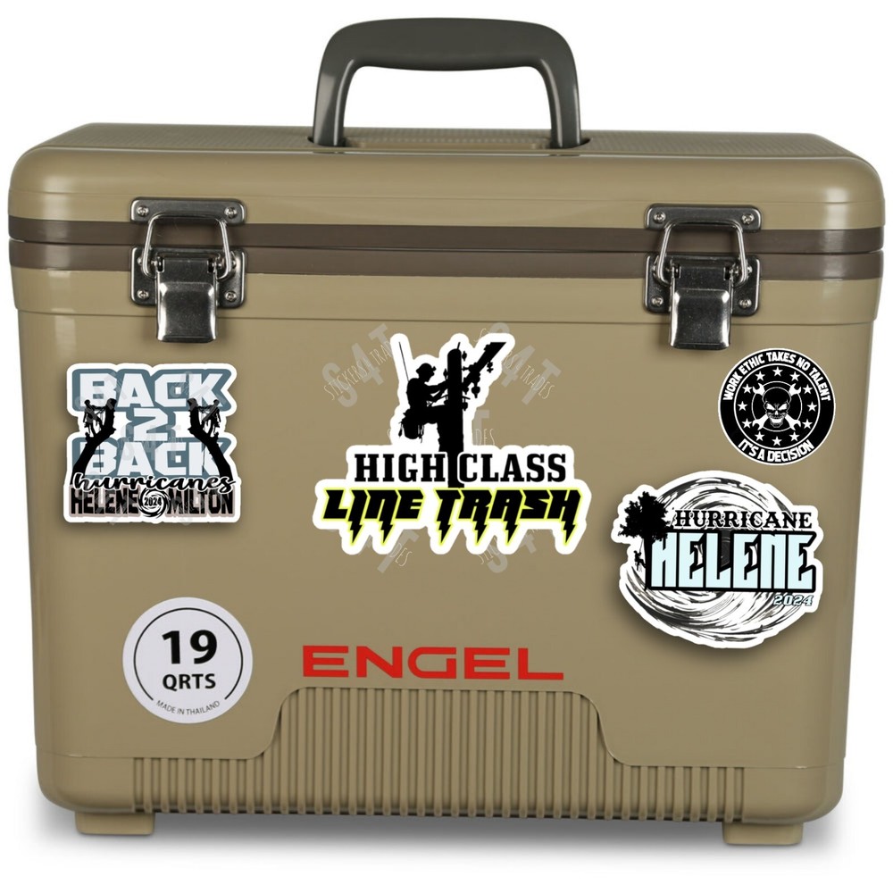 High Class Line Trash Lineman Hard Hat Sticker Storm Decal Crew