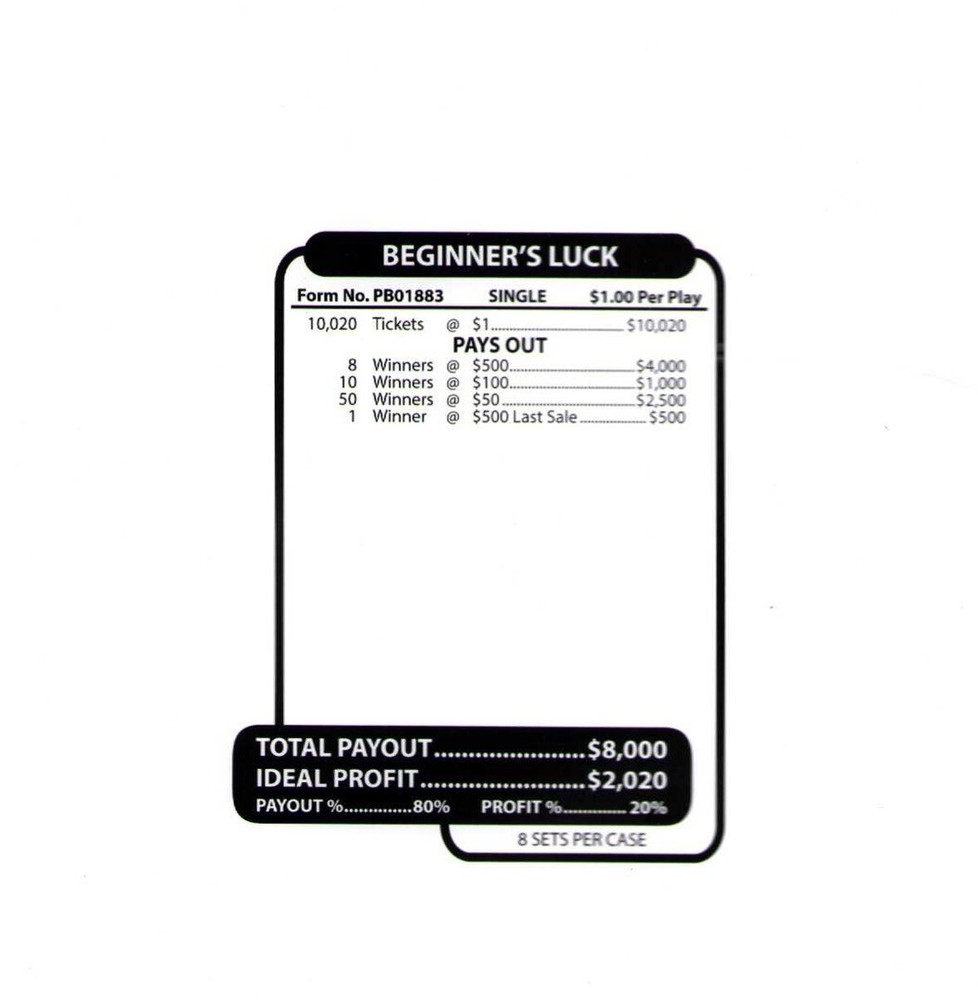 Pull Tab Tickets - Jar Tickets - Game - Beginners Luck