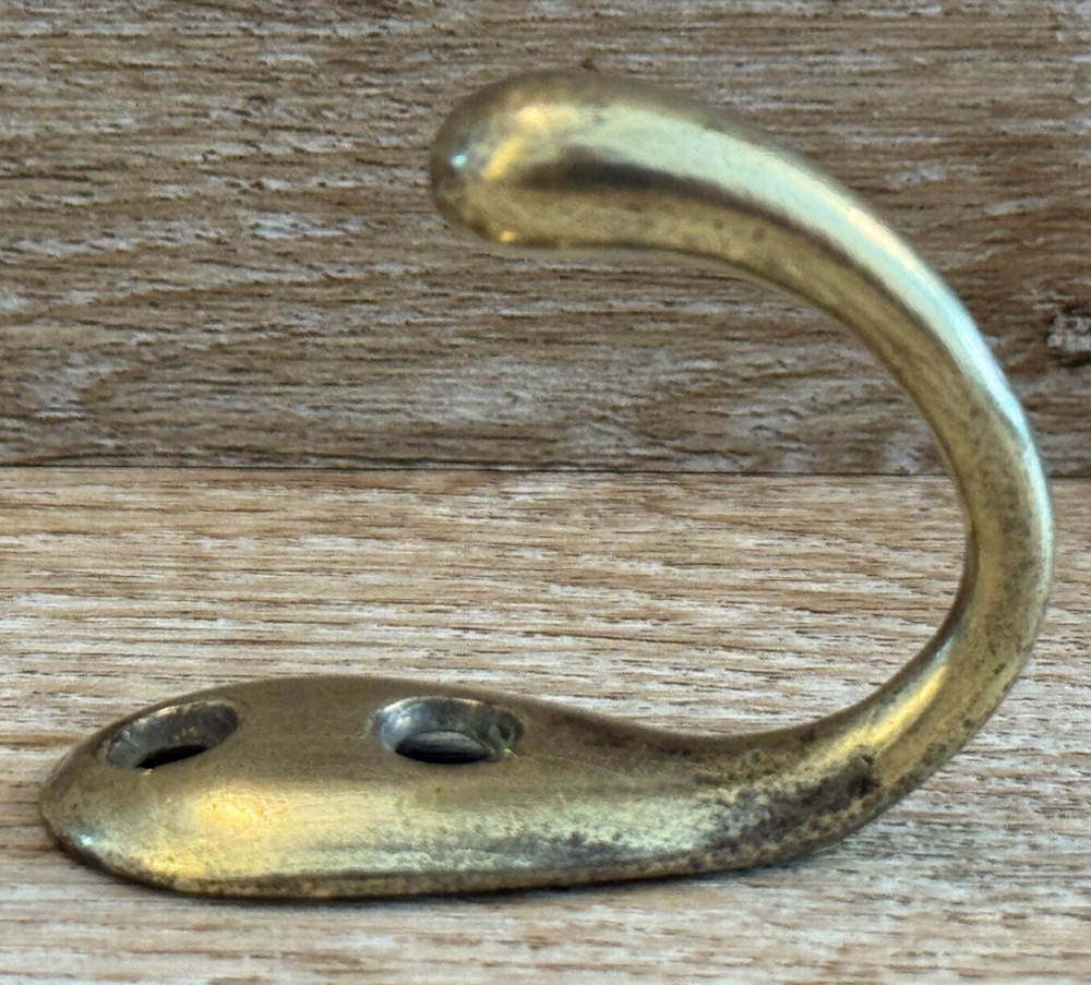 VINTAGE  BRASS  COAT HOOK RECLAIMED