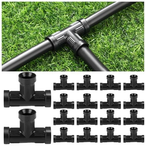 25 Pack PVC 1/2 Inch Drip Irrigation Tee Connector 1/2" Compression Tee Drip