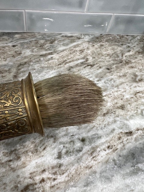 Antique Brass Retractable Fireplace Brush