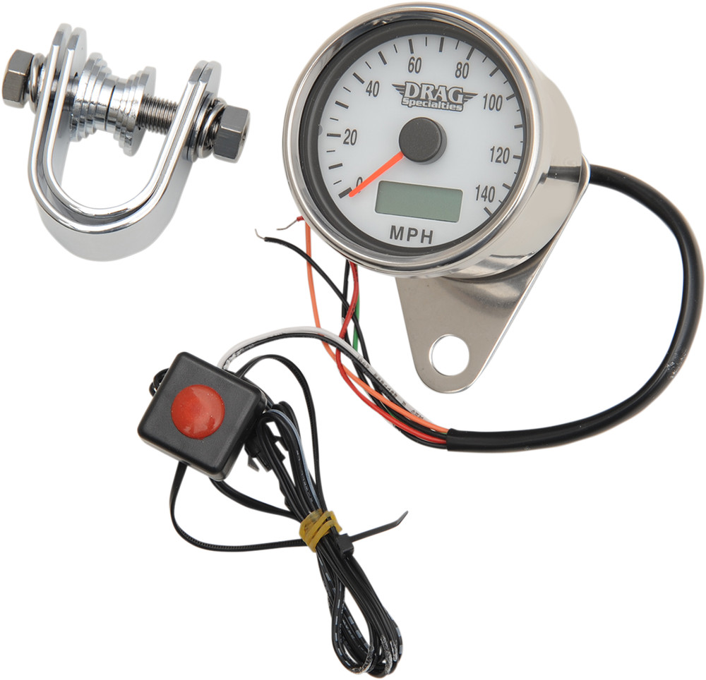 Drag Specialties - 21-6893DSWNU - 2.4" MPH Programmable Mini Electronic Speedome