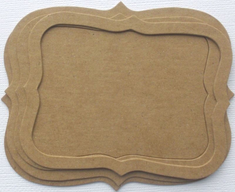 {4 Pc} BRACKET LAYERED NOTES - Bare  Labels / Frames / Mats  Chipboard Die Cuts