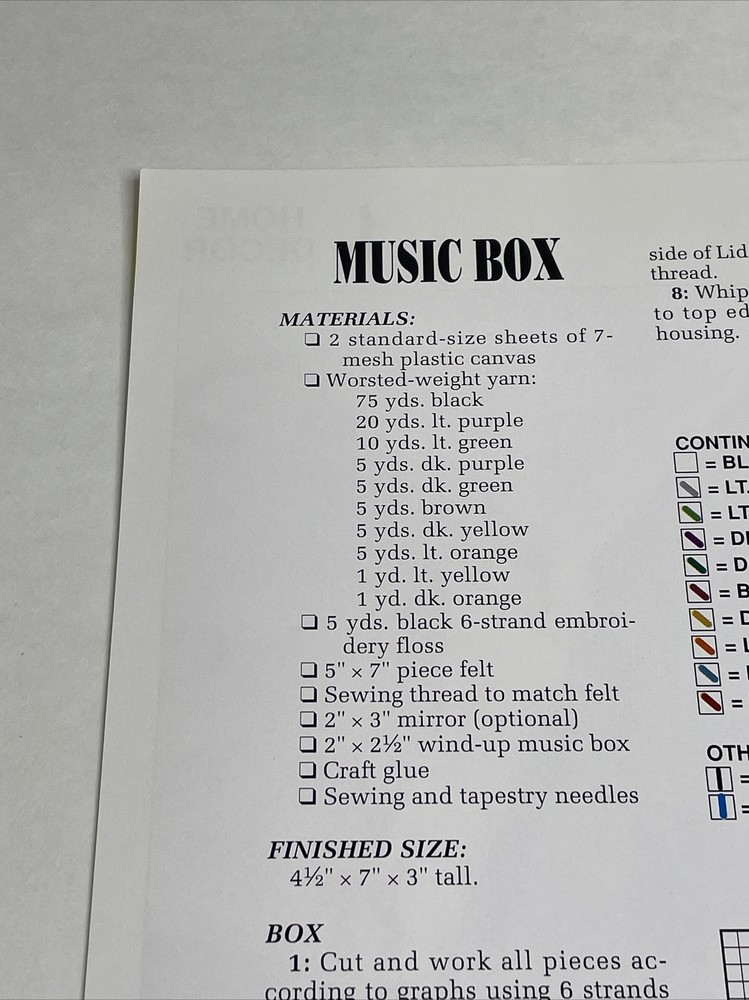 Victorian Set Tissue Box Music Box Annie's Plastic Canvas Pattern