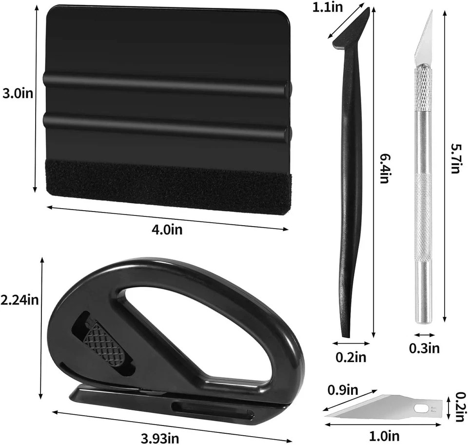 Vinyl Wrap Tools Kit, 10 PCS Professional Car Tool Window Black
