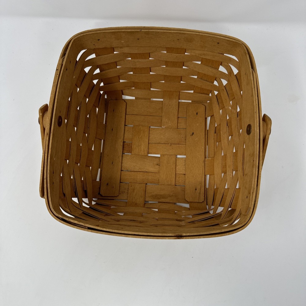 Longaberger 1996 Handwoven 8.5" Square Basket with Handle