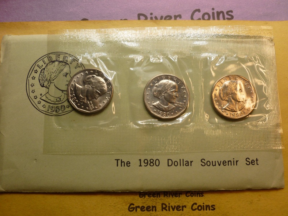 1980 Susan B Anthony 3 coin set  #M21