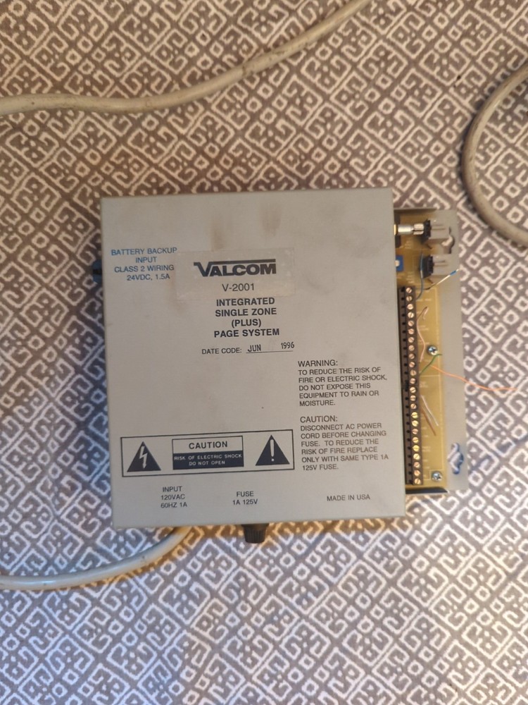 Valcom V-2001 Integrated Single Zone Page System
