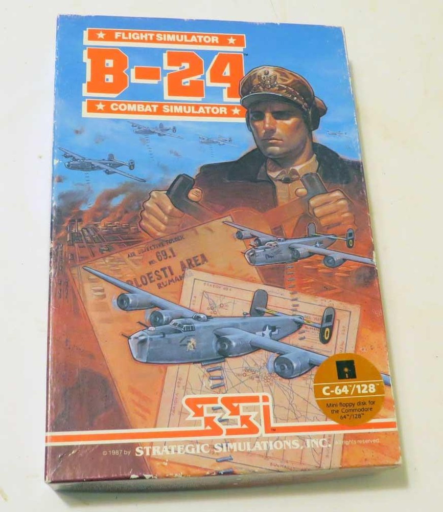 B-24 Flight Simulator Combat Simulator by SSI (1987) Commodore 64/128 Complete