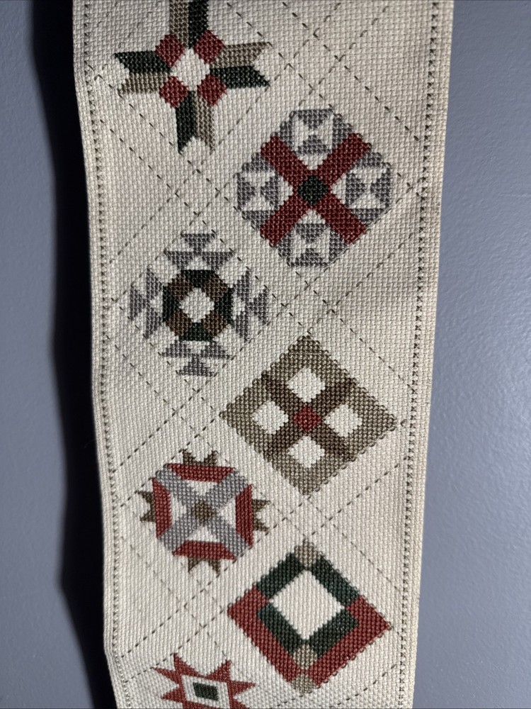 Vtg Thread Connections Needlepoint Sampler Wall Hanger Framed Decorative 1988