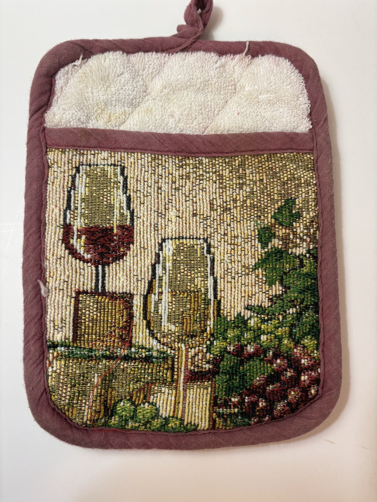 7 Potholders And Mittens In A Basket