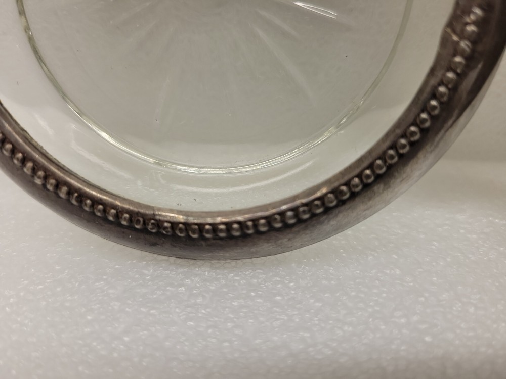 2 Sterling Silver Crystal Coasters 4 Inch B-1 # 3667