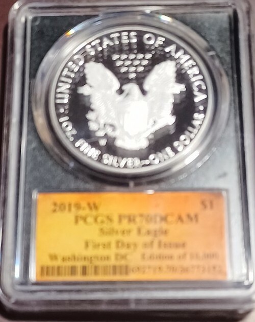2019 W PROOF SILVER EAGLE PCGS PR70 DCAM CLEVELAND FIRST DAY ISSUE