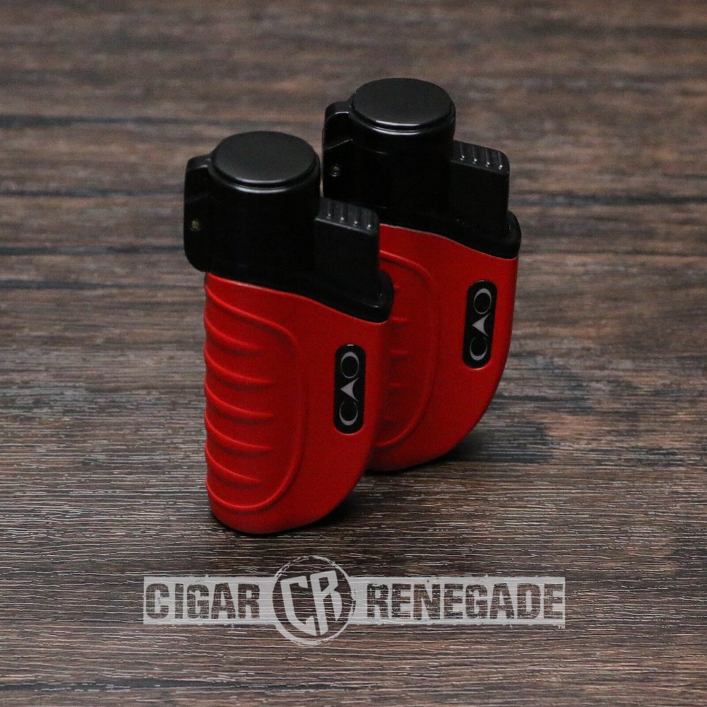 CAO Bombardier Triple Flame Adjustable Refillable Cigar Torch Lighter - 2 Pk