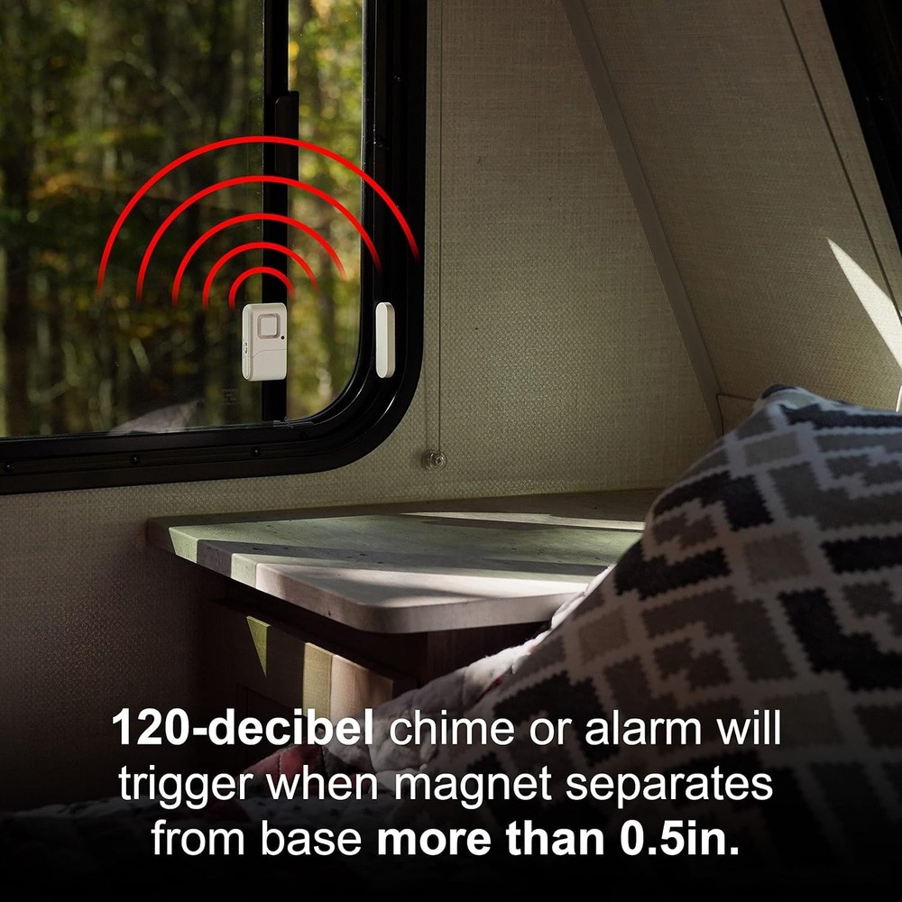 Battery Powered Security Alarms, 6 Pack for Doors and Windows, Easy Installation