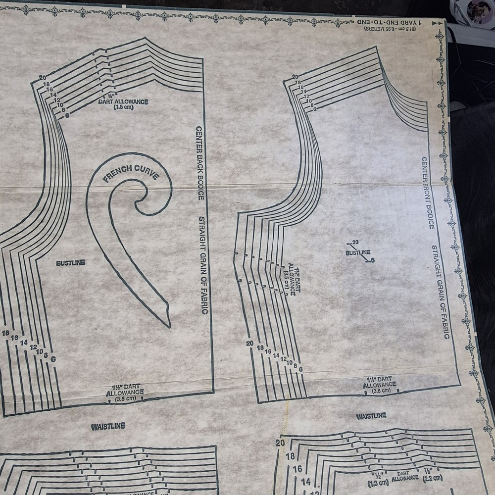 Vintage EZ Pattern Cutting Board 36x72 Sewing Fabric Layout Foldable Grid Lines