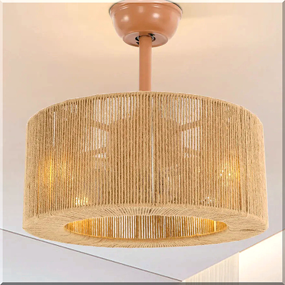 Caged  HEMP Modern Ceiling Fan  with LED  Light & Remote  Control  Quite