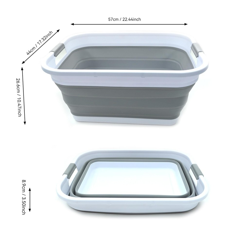 41L (10.8 gallon) Collapsible Plastic Laundry Basket-Foldable Pop Up Storage ...
