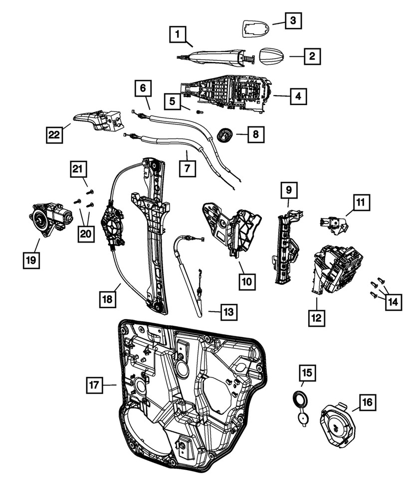 Genuine Mopar Door Handle Cap Left 1SZ22JSCAE